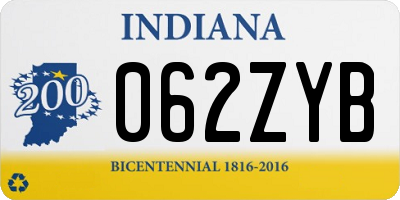 IN license plate 062ZYB