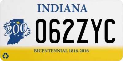 IN license plate 062ZYC