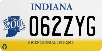IN license plate 062ZYG