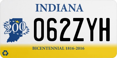 IN license plate 062ZYH