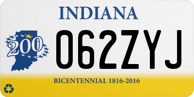 IN license plate 062ZYJ