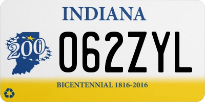 IN license plate 062ZYL