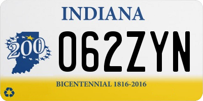 IN license plate 062ZYN