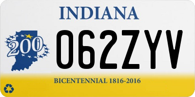 IN license plate 062ZYV
