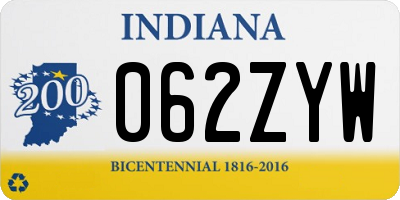 IN license plate 062ZYW