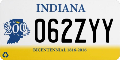 IN license plate 062ZYY