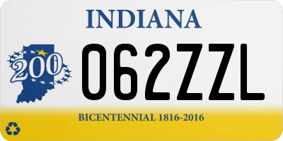 IN license plate 062ZZL