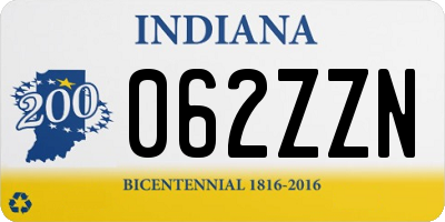 IN license plate 062ZZN