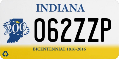 IN license plate 062ZZP