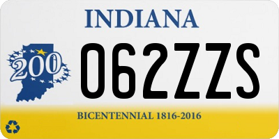 IN license plate 062ZZS