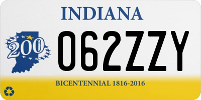IN license plate 062ZZY