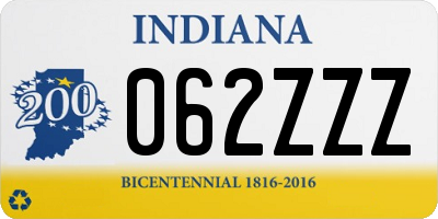IN license plate 062ZZZ