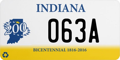 IN license plate 063A