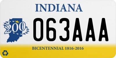 IN license plate 063AAA