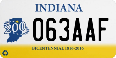 IN license plate 063AAF