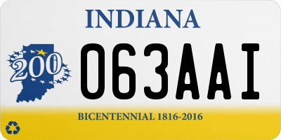 IN license plate 063AAI