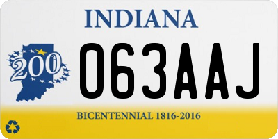 IN license plate 063AAJ
