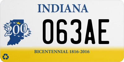 IN license plate 063AE