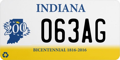 IN license plate 063AG