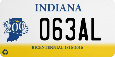 IN license plate 063AL