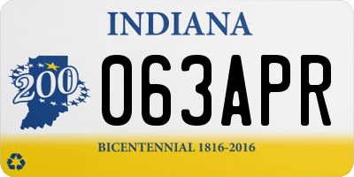 IN license plate 063APR