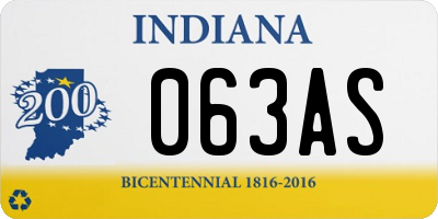 IN license plate 063AS