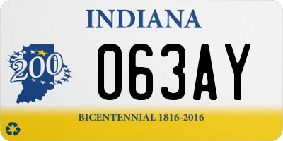 IN license plate 063AY