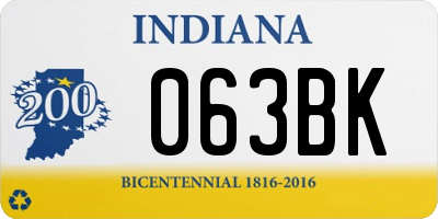 IN license plate 063BK