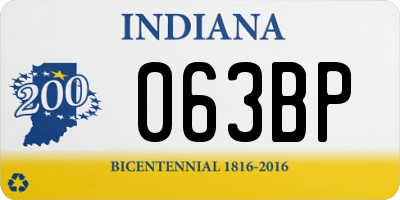 IN license plate 063BP