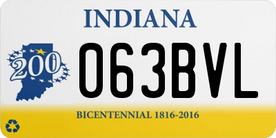 IN license plate 063BVL