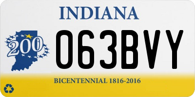 IN license plate 063BVY