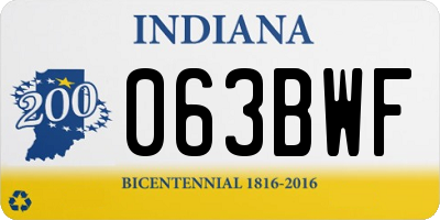 IN license plate 063BWF
