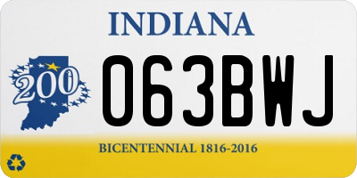 IN license plate 063BWJ