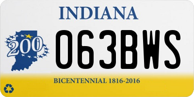 IN license plate 063BWS