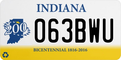IN license plate 063BWU