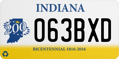 IN license plate 063BXD