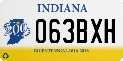 IN license plate 063BXH