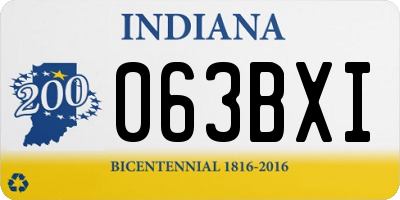 IN license plate 063BXI