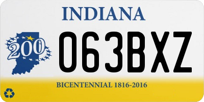 IN license plate 063BXZ