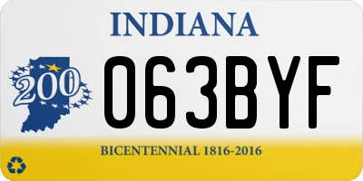 IN license plate 063BYF