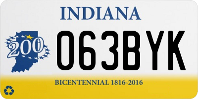 IN license plate 063BYK