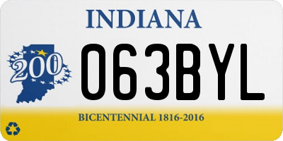IN license plate 063BYL