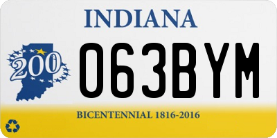 IN license plate 063BYM