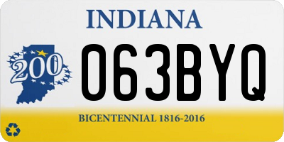 IN license plate 063BYQ