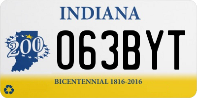 IN license plate 063BYT