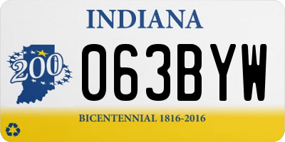 IN license plate 063BYW