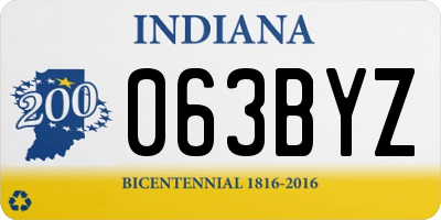 IN license plate 063BYZ