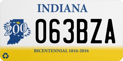 IN license plate 063BZA