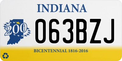 IN license plate 063BZJ