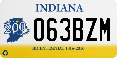 IN license plate 063BZM